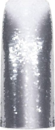 Sportmax Shimmering Sequin Skirt With Elasticated Waistband And Full Lining