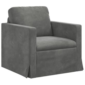 vidaXL Sof&aacute; Gris Oscuro 78 X 78 X 80 Cm Terciopelo Vidaxl