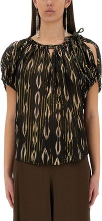 Isabel Marant Black Printed Round Neck Top