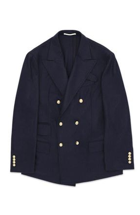 Fortela Classic Double-Breasted Merino Wool Jacket in Blue at Nordstrom, Size 54 Eu