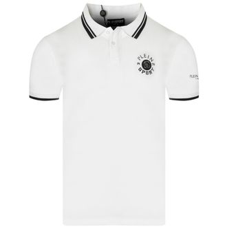 Plein Sport Poloshirt Met Dubbele Kraag En Tijgerprint Op De Achterkant, Wit