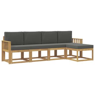 vidaXL Conjunto De Sof&aacute;s De Exterior 5 Pcs Blanco Y Antracita Vidaxl