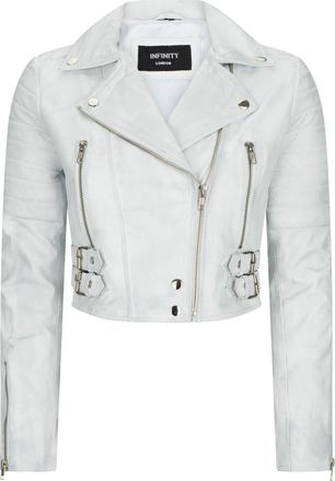 TruClothing Leather Jacket Cross Zip Biker Brando Classic