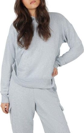 90 Degree by Reflex Brushed Terry Time Off Perfect Hoodie in Heather Light Grey at Nordstrom Rack, Size Large