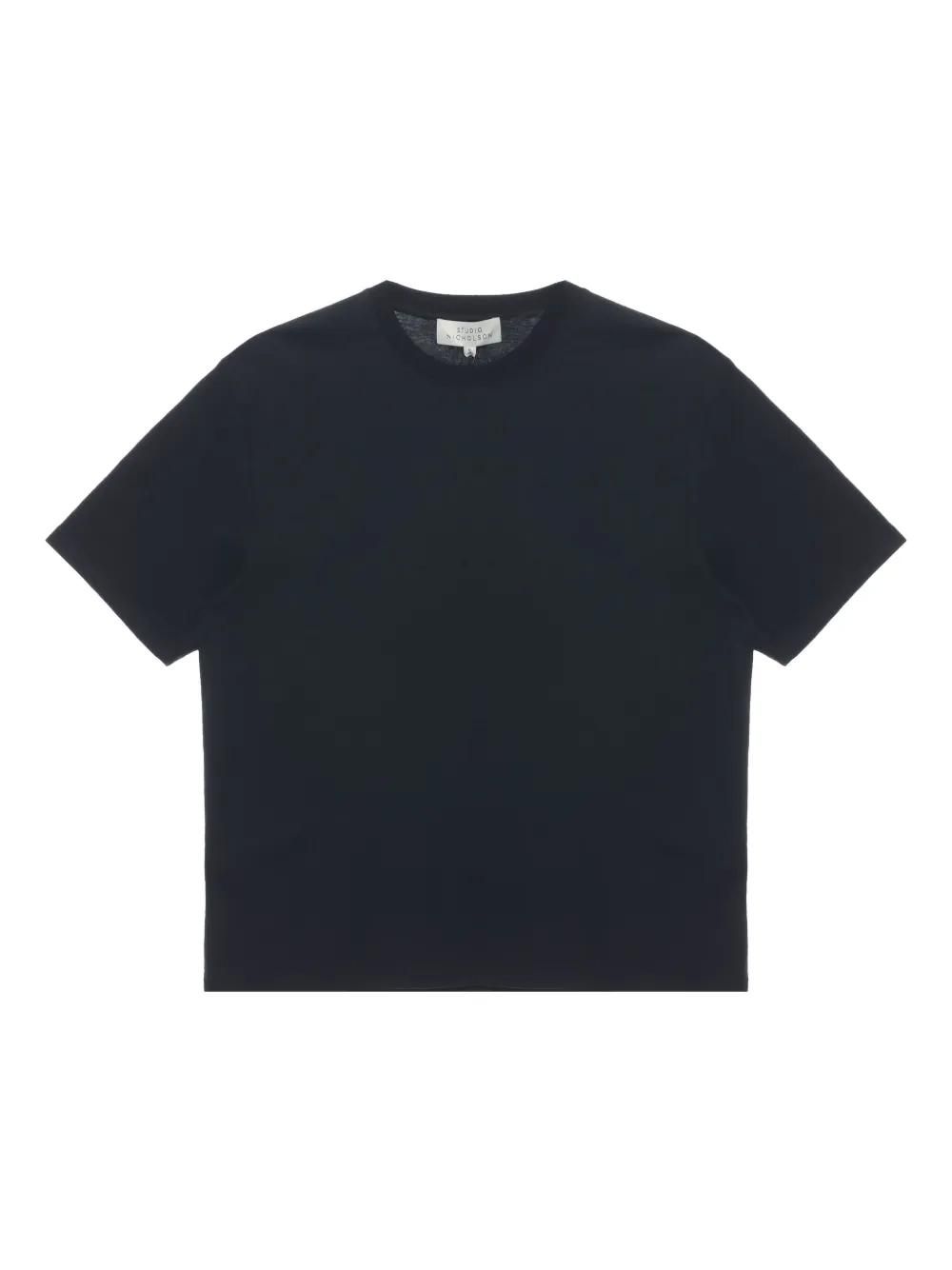 STUDIO NICHOLSON｜ (BRIC SHORT SLEEVE T-SHRIT BLACK (132 Bric T-Shirt in Black | Classic T-Shirt | Studio Nicholson