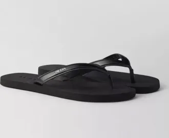 Prada leather flip flops flat sole thong