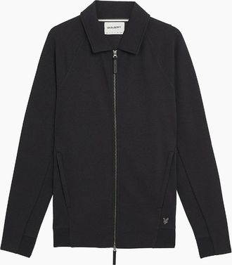 Lyle & Scott Lyle And Scott Mens Interlock Collared Zip Through - Black - Size: 38/Regular