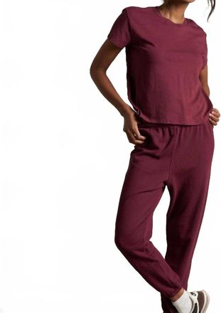 perfectwhitetee Johnny French Terry Sweatpant In Dark Burgundy