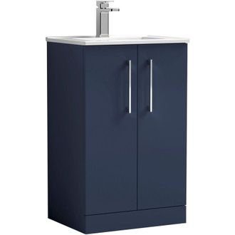Nuie Nuie - Arno Floor Standing 2-Door Vanity Unit with Basin-2 500mm Wide - Midnight Blue