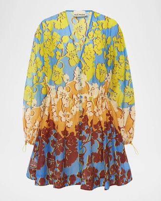 Alemais Splice Cotton-Silk Mini Dress