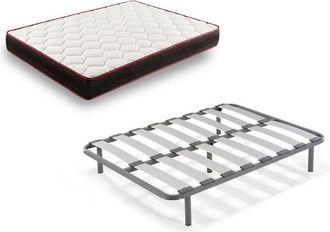 HOGAR 24 Ct94-colch&oacute;n Viscoel&aacute;stico + Somier Edra, Medida 135 X 180 Cm. Nucleo Alta Densidad Transpirable Con Tejido 3d Y Aloe Vera