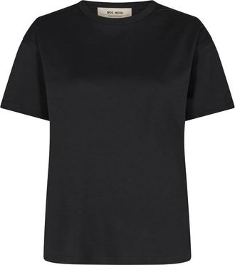 Mos Mosh Klassieke Zwarte Tee Top - Dames - T-shirts - Zwart - XS - Katoen - Tops