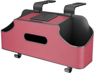 No Brand Caja De Almacenamiento Para El Asiento Trasero Con 2 Portavasos - Incluye Dispensador De Pa&ntilde;uelos Y Ganchos De Almacenamiento - Multifuncional - Ideal