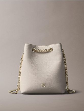 Calvin Klein Womens Minimal Monogram Bucket Bag - Neutral