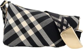 Burberry Vintage Check Crossbody Tas - Dames - Schoudertassen - Zwart - ONE Size - Katoen - Tassen