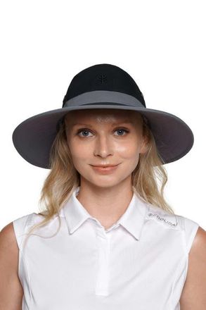 Coolibar Matchplay Wide Brim Golf Hat, UPF 50+ Sun Protection in Black/carbon at Nordstrom, Size Xx-Large