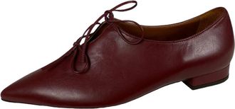 L'autre Chose Bordeaux Leren Veterschoenen - Dames - Veterschoenen - Rood - 40 EU - Leer - Schoenen