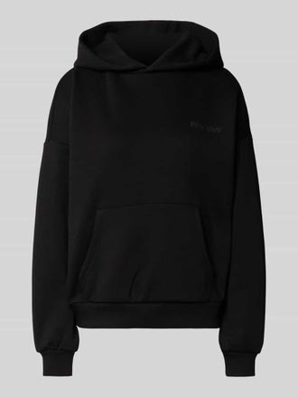 Review Hoodie mit Logo-Print und K&auml;nguru-Tasche in Black, Gr&ouml;&szlig;e XL