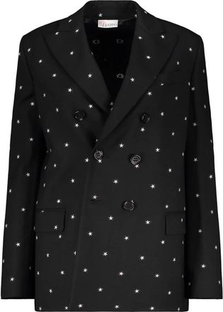 Red Valentino Dubbelrijige Blazer - Dames - Blazers - Zwart - XS - Katoen - Jassen