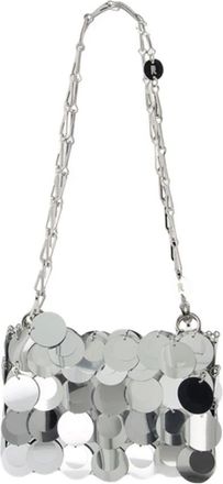 Paco Rabanne Zilveren Nano Tas met Schouderband - Dames - Schoudertassen - Grijs - ONE Size - Polyester - Tassen