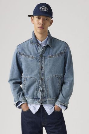Levi's Chaqueta Trucker Market Miners - Hombre - XL - Azul / Enjoy The Route Trucker