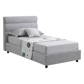 Dmora Cama Individual Brez, Desenfundable, Con Almacenamiento Hecha En Italia, Tama&ntilde;o Colch&oacute;n 80x190 Cm, Gris