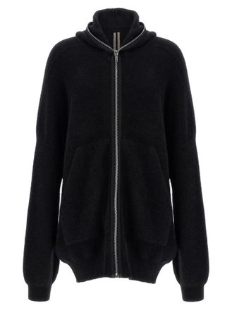Rick Owens Black Hooded wool cardigan