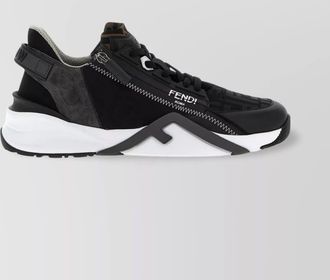 Fendi structured stitched collar sole sneakers