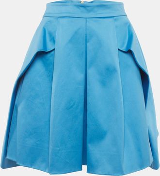 Versace Blue Satin Pleated Mini Skirt