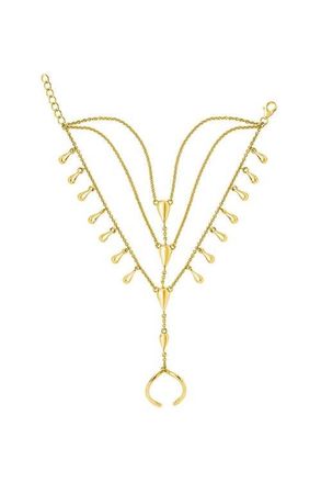Lucy Quartermaine Drop Hand Chain in Gold at Nordstrom, Size 8