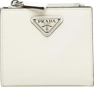 Prada Pre-owned Wallets, female, White, Size: ONE SIZE Pre-owned Saffiano Leather Wallet