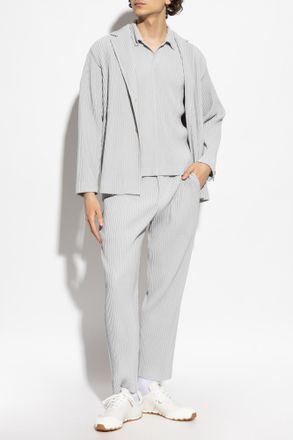 Homme Plissé Issey Miyake Pleated Polo, Mens, Grey