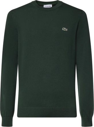 Lacoste Monochrome Ronde Hals Katoenen Trui - Heren - Ronde hals truien - Groen - 2XL - Katoen - Truien & Vesten