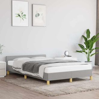 vidaXL Estructura De Cama Sin Colch&oacute;n Tela Gris Claro 120x200 Cm Vidaxl