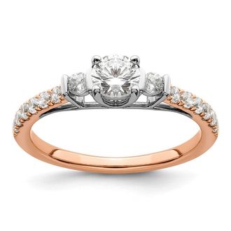 Diamond2Deal 10k Two-tone Lab Grown Diamond Engagement Ring 0.71Ct Clarity- VS Color- G-H