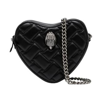 Kurt Geiger Tassen, Dames, Zwart, ONE Size, Leer, Quilted Leather Mini Bag