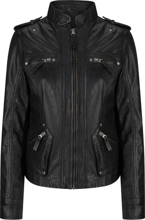 TruClothing Leather Slim Fit Biker Jacket With 4 Pockets