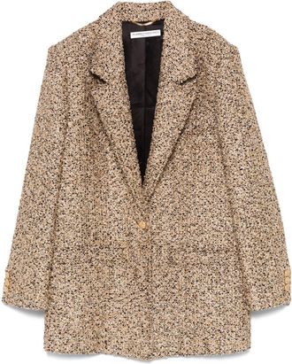 Alessandra Rich Glittered Blazer - Womens - Cotton/Polyester/Polyamide/Metallized Polyester
