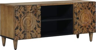 vidaXL Mueble De Tv Marr&oacute;n 105 X 33 X 46 Cm Madera De Mango Maciza Vidaxl