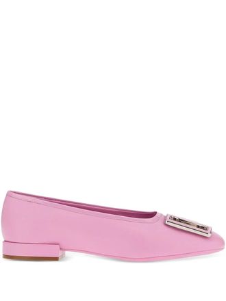 Ferragamo Buckle Leather Flat - Pink