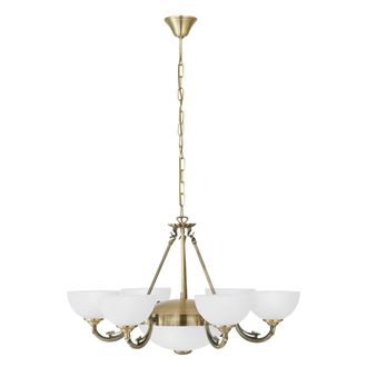 Loops Pendant Light Colour Bronzed Shade White Satin Glass Bulb E14 E27 6x40W 2x60W