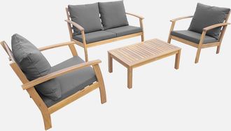 Sweeek Conjunto De Jard&iacute;n De Madera, 4 Plazas