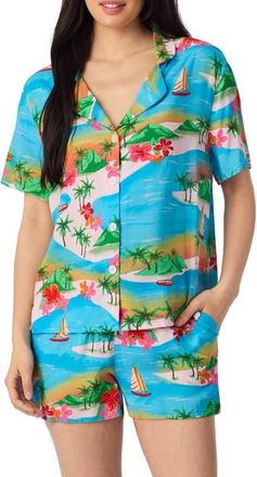 Room Service PJs Print Short Pajamas in Blue Multi at Nordstrom, Size X-Small