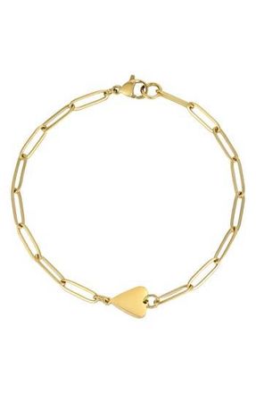 Adornia Tarnish Resistant 18K Gold Plated Heart Bracelet at Nordstrom Rack