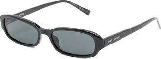 Saint Laurent Accessoires, unisex, Zwart, ONE Size, Leer, Erin Zonnebrillen
