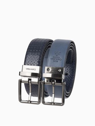 Calvin Klein Mens Micro Monogram Reversible Belt - Blue - XL