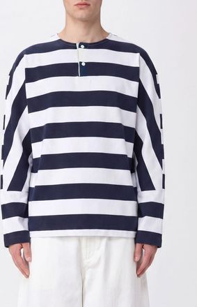 Jacquemus T-shirt a maniche lunghe a righe in cotone con chiusura a due bottoni