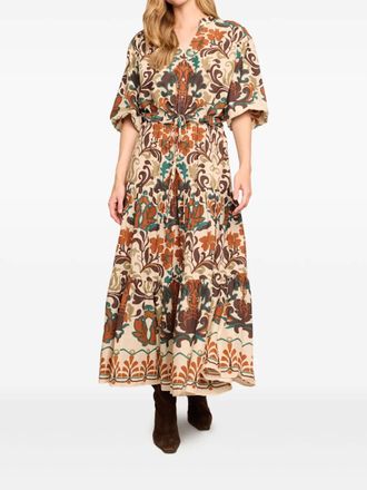 Cara Cara Melanie midi dress - women - Cotton - S - Neutrals