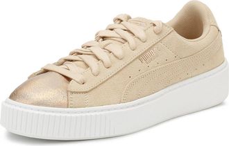 Puma Lunalux WNs Womens Suede Platform Trainers, Cream tan, 6.5 UK