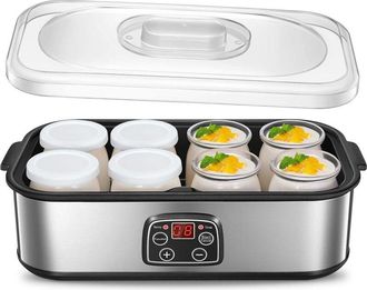 OEM Yogurtera Con 8 Frascos Y Tapas, M&aacute;quina Para Yogur Griego, Pantalla Lcd T&aacute;ctil, F&aacute;cil De Usar, Yogur Casero Fresco, Tiempo Y Temperatura Ajustables, 